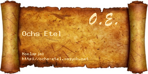 Ochs Etel névjegykártya